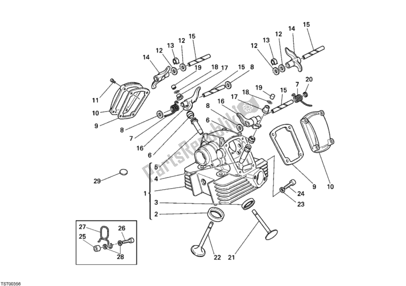 Toutes les pièces pour le Culasse Verticale du Ducati Monster 695 USA 2008